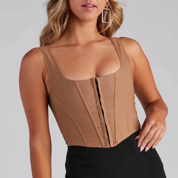Windsor | Hook and Eye Corset Crop Top - Picture 1 of 5